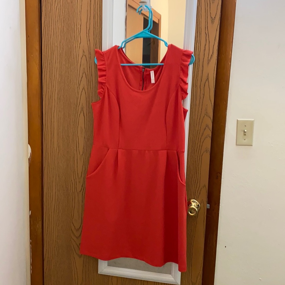 Coral/orange sundress with pockets